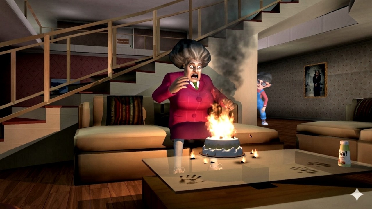Scary Teacher 3D: Fiery Kitchen Chaos & Cake Swap!