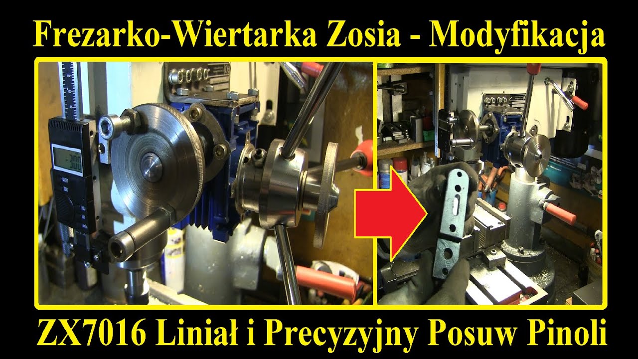 ZX7016 Frezowanie precyzyjne - Liniał cyfrowy + Precyzyjny posuw wrzeciona. Test frezowania w stali