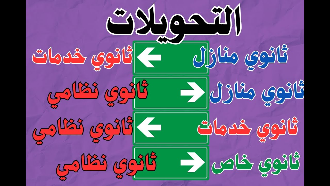 تحويلات ثانوي منازل-ثانوي خدمات- ثانوي خاص