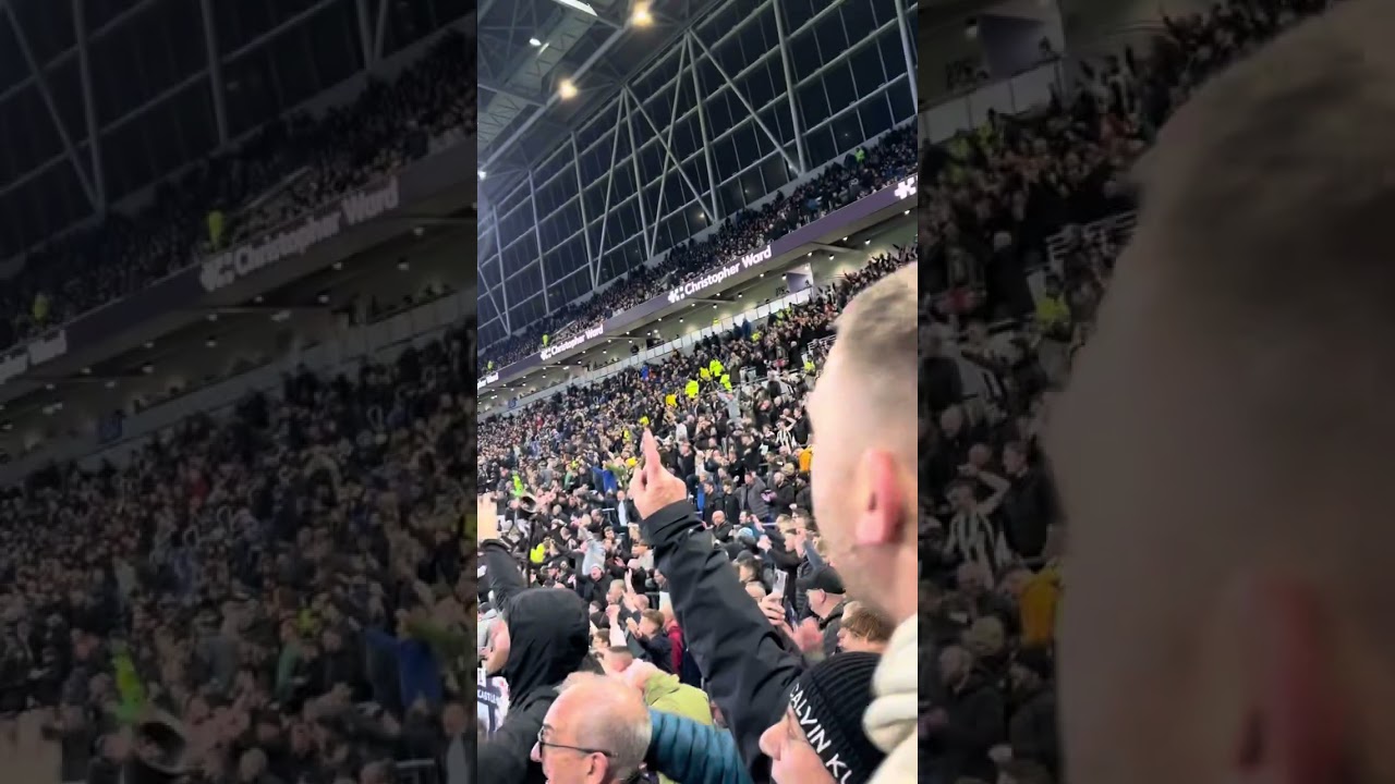 Newcastle fans at Everton! First away win of the season 