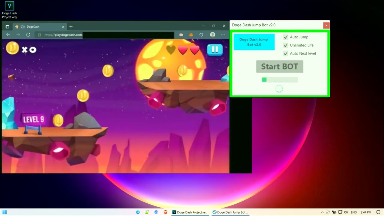 Jump Bot v3.0 for Doge Dash *Python Bot* / NFT, P2E | No Mistakes !