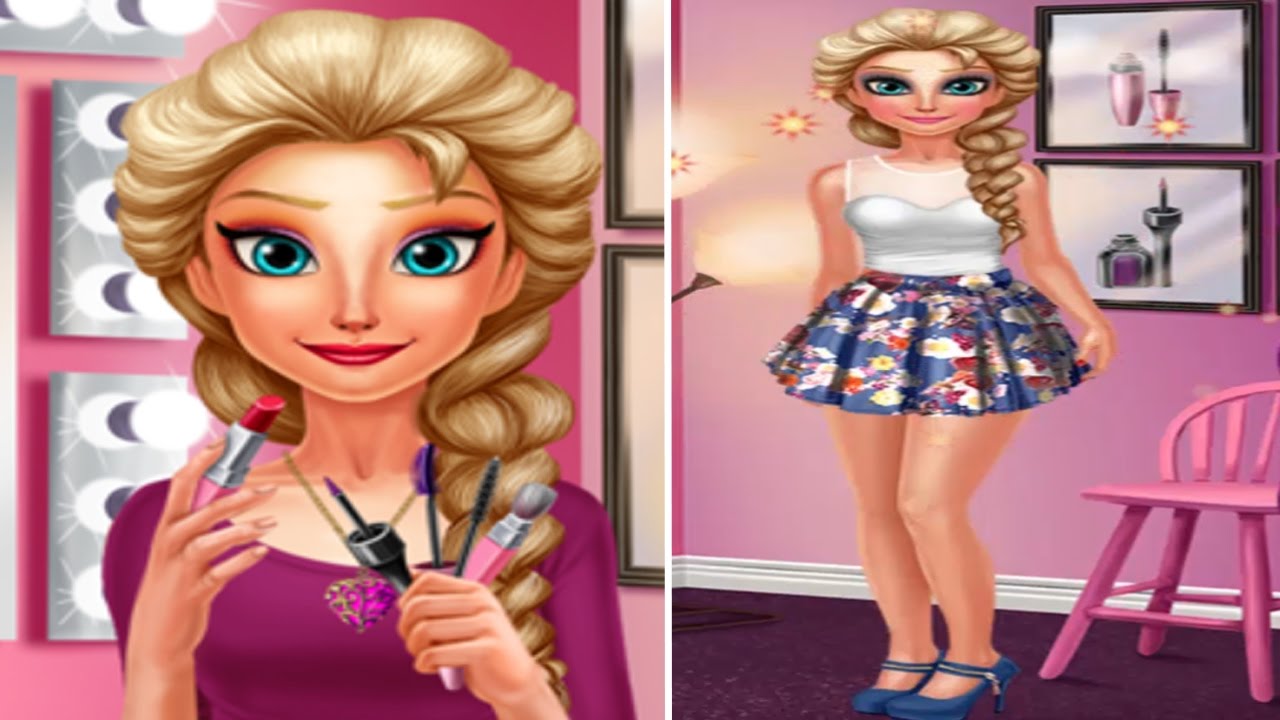 Frozen Princess Elsa Makeup and Dress Up Time - Disney Princess Fashion Makeover