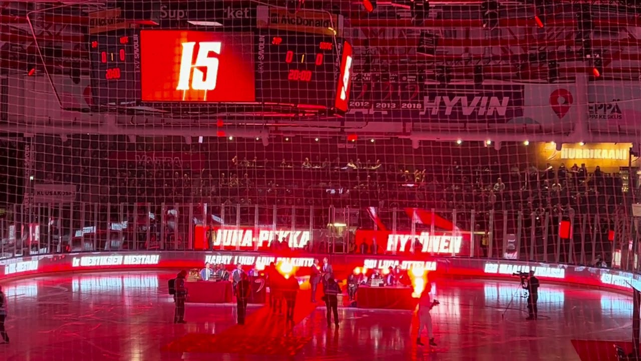 JP Hytösen pelinumeron jäädytys tilaisuus 7.2.2026 JYP-HIFK pelissä. Koko Tilaisuus katsomosta käsin