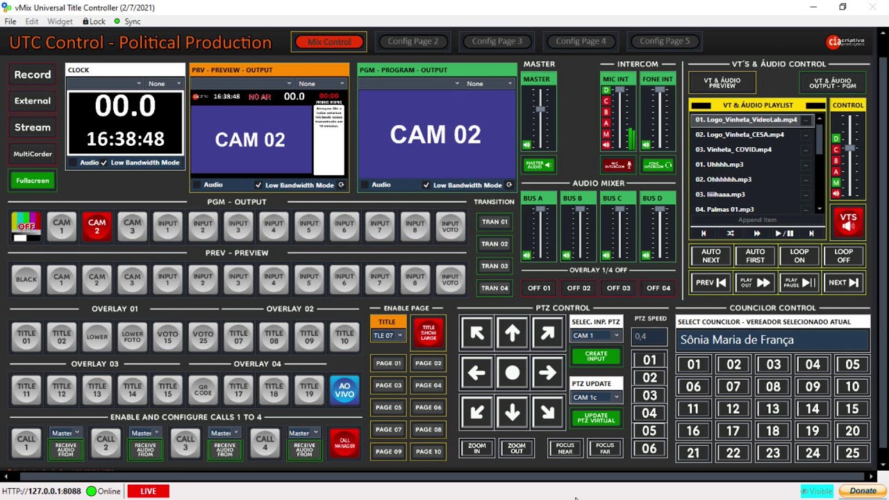 Vmix - Utc - Political Producton (Câmara De Vereadores)