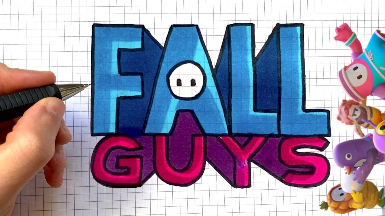 HOW TO DRAW FALL GUYS LOGO