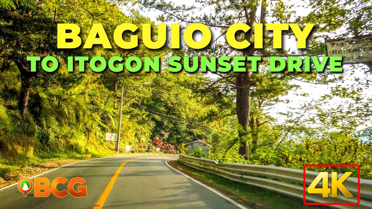 Baguio City to Itogon Drive to view the Sunset | 4K Drive from Baguio to Itogon