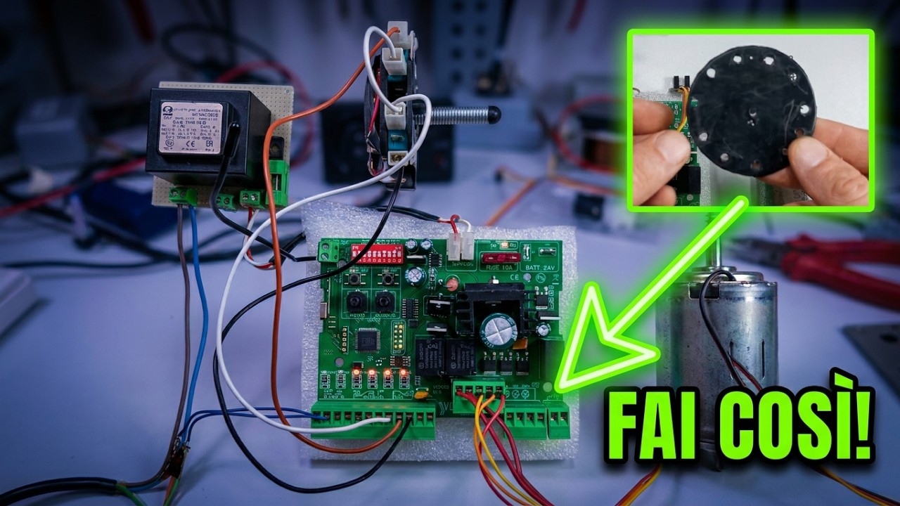 SCHEDA CON ENCODER PER AUTOMAZIONE CANCELLO BASCULANTE (Funzionamento)
