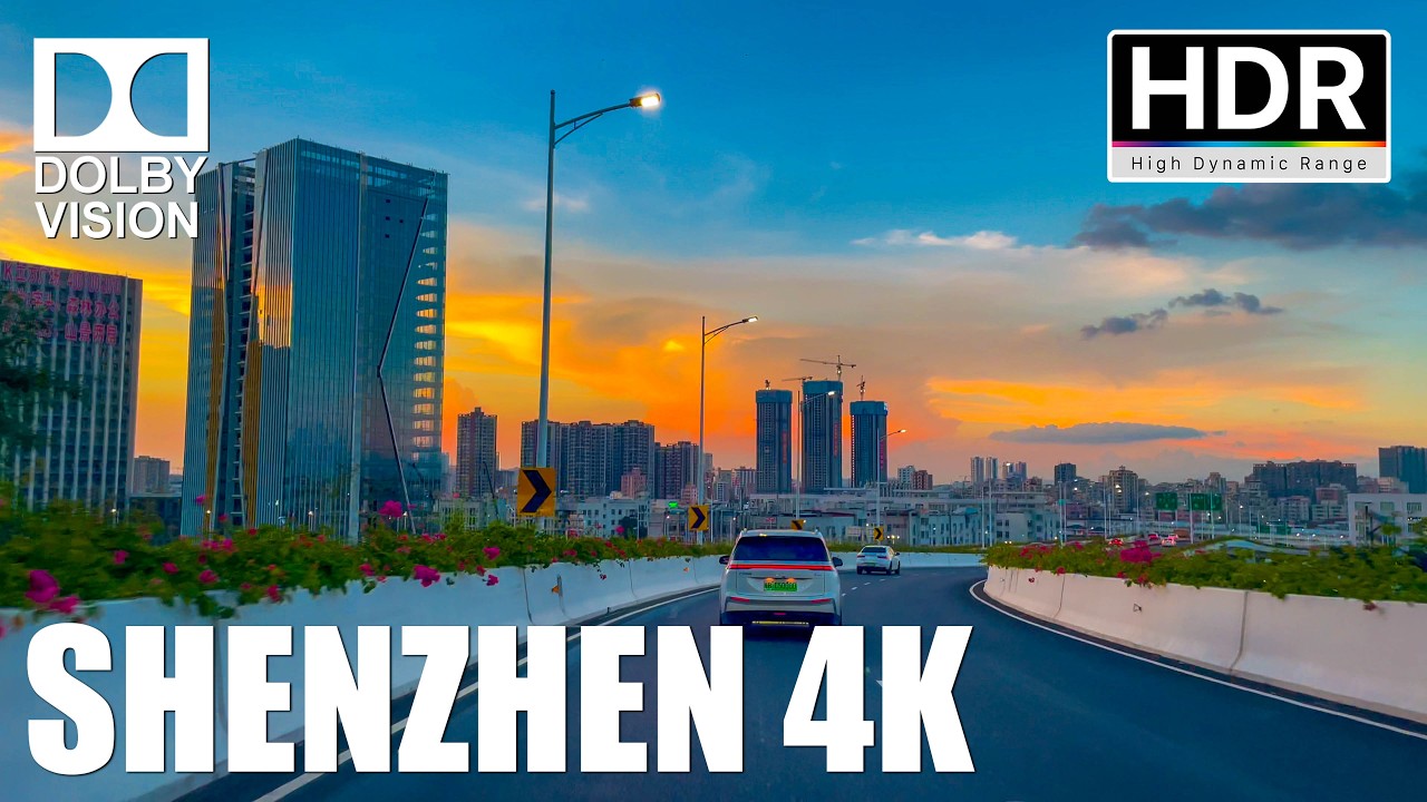 Driving in Shenzhen, a driving tour of Shenzhen during the evening rush hour｜4K HDR