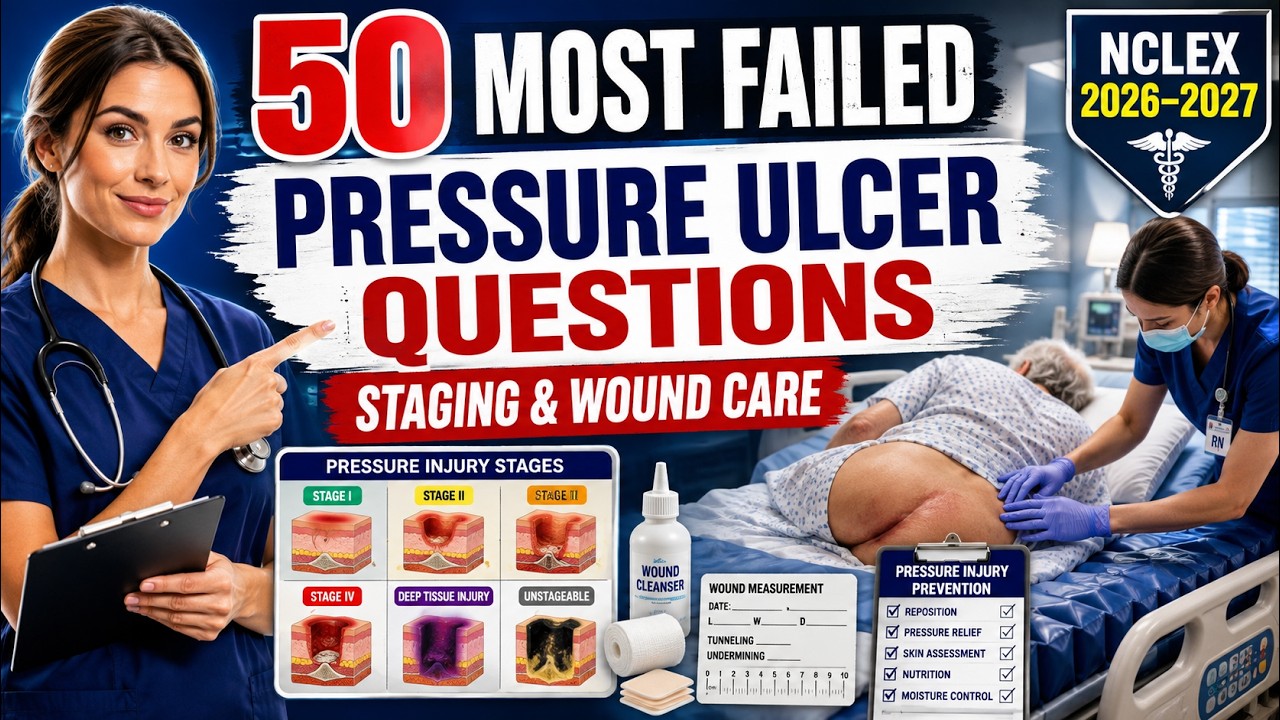 50 Most Failed: Skin Integrity: Pressure Ulcer Staging and Wound Care #2026 #education #study #fypシ