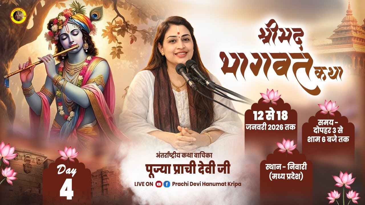 Live - Shrimad Bhagwat Katha_Day 04|| निवारी मध्य प्रदेश || 15/01/2026 || Pujya Prachi Devi Ji