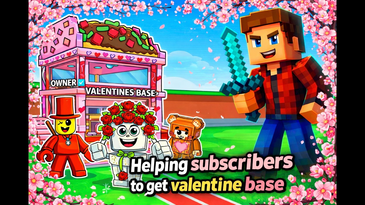 Helping subscribers to get valentine base #stealabrainrot #roblox #senpaispider #robloxlive #senpai
