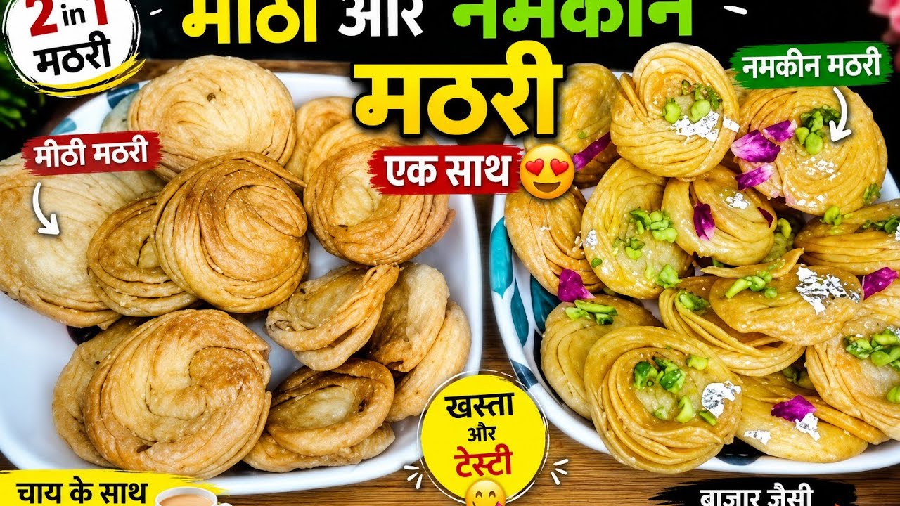 Crispy Mithi Namkeen Mathri recipe khasta Masala Mathi diwali SpecialTea Time Snacks karwachauth #yt
