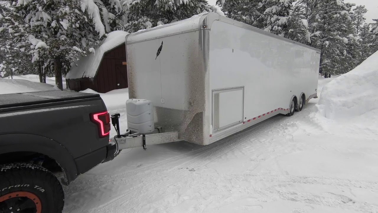 Ford Raptor Towing 32 Foot Custom Featherlite Trailer