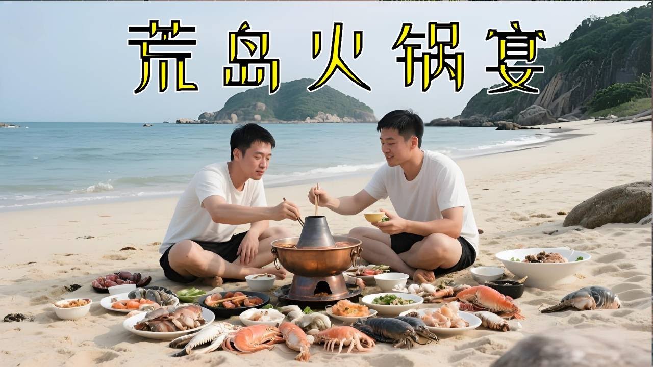 小夥海島探险进化版，升級小船出海尋找食物，收穫豐盛做一頓海鮮火鍋!【探索兄弟】