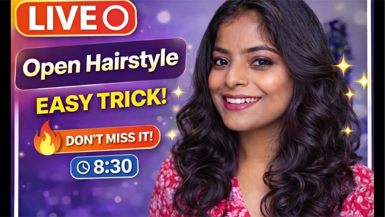 Sirf 1 Trick Se Perfect Open Hair Curls 😍 | Easy Self Hairstyle LIVE 