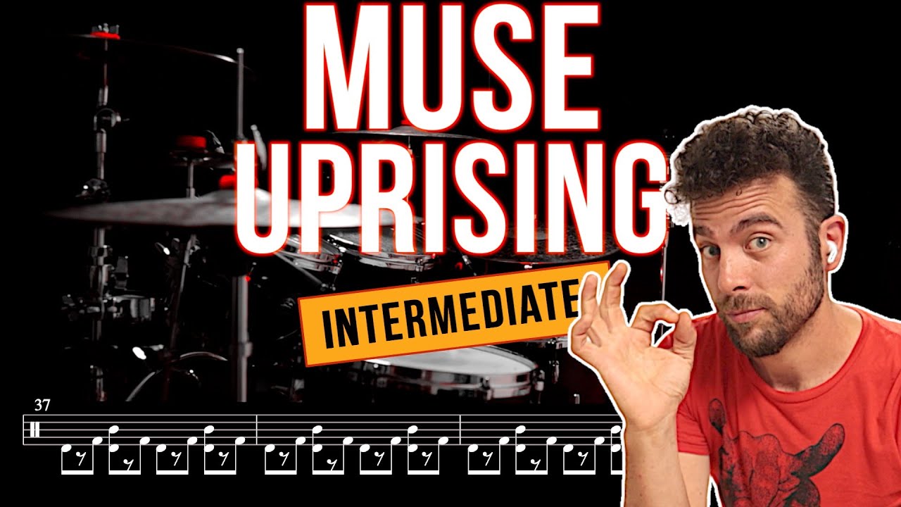 Muse - Uprising - Drum Cover (with scrolling drum score)