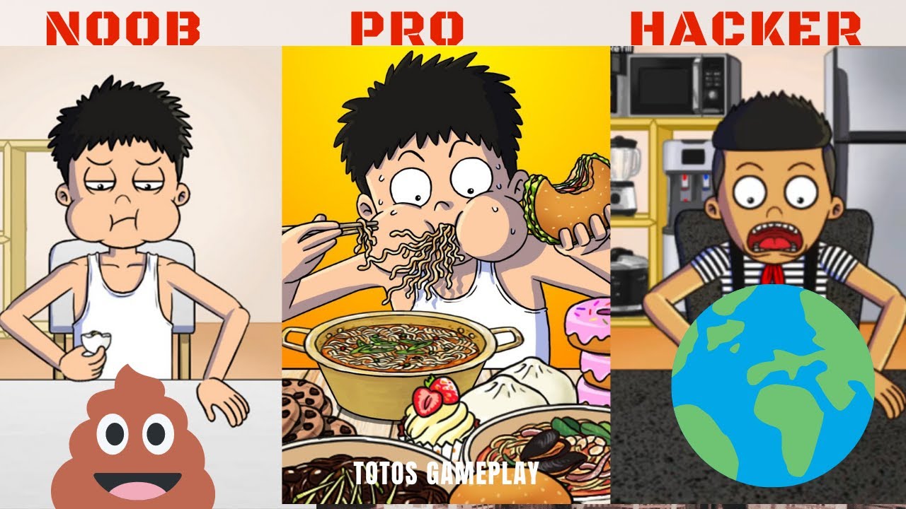 NOOB vs PRO vs HACKER - Food Fighter Clicker Gameplay