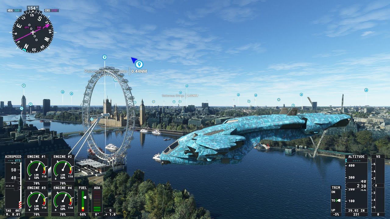 LONDON, UK TOUR in and around ENGLAND onboard Dropship 77- TC PELICAN