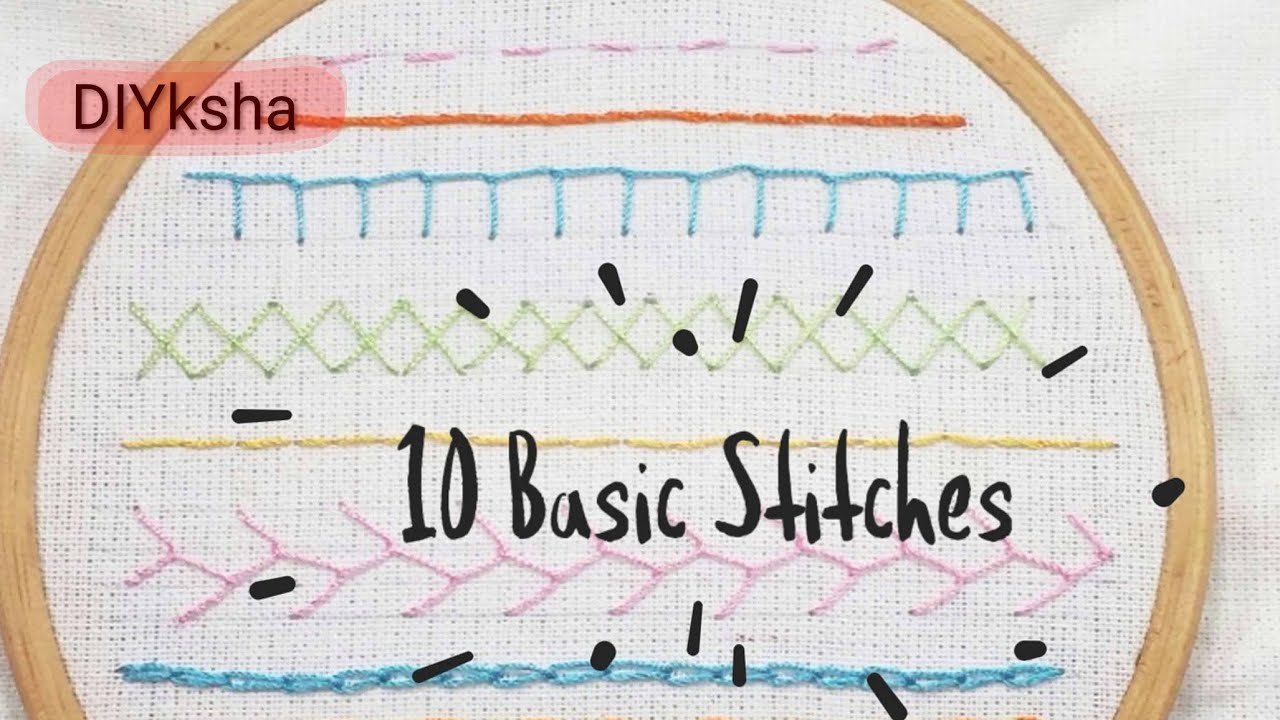 Part-2 Hand Embroidery 🪡 Basic 10 stitches ✨Part of Try Something New With Me 