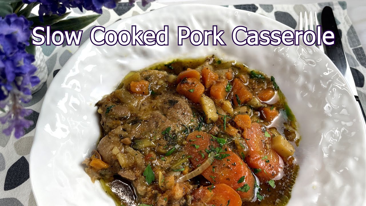 Delicious Slow Cooked Pork Casserole.