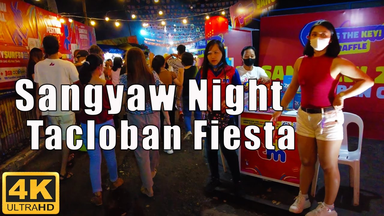 Night Walk Tour 4K | Tacloban City Sangyawan Grounds and Street Stalls | Julanders
