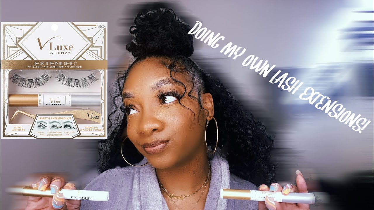INSTALLING MY OWN LASH EXTENSIONS FEATURING. vLuxe by iEnvy!