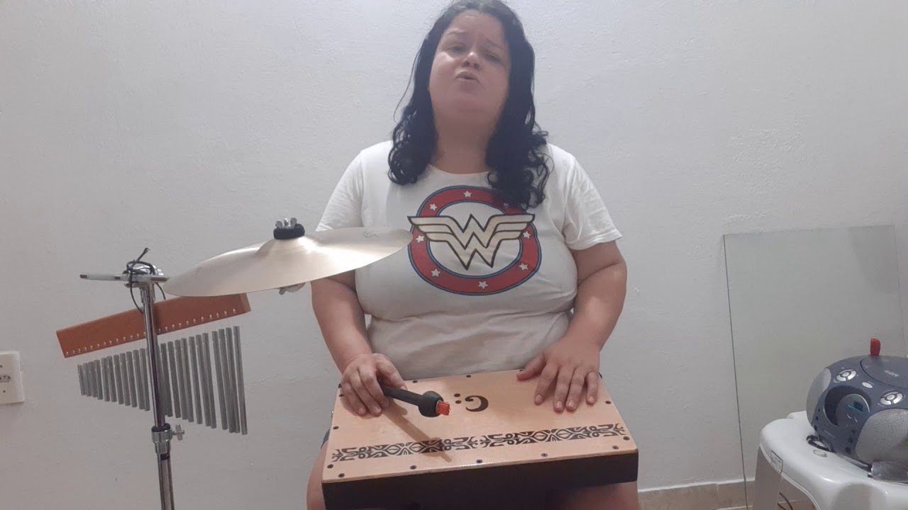 Testando Carrilhão e Prato Splash junto ao Cajon
