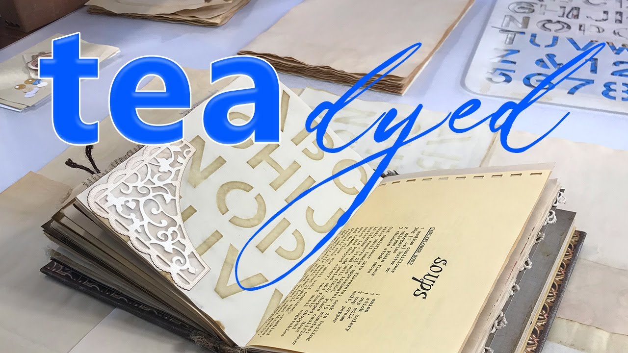 Tea dyed paper - how i alphabet stencil my papers