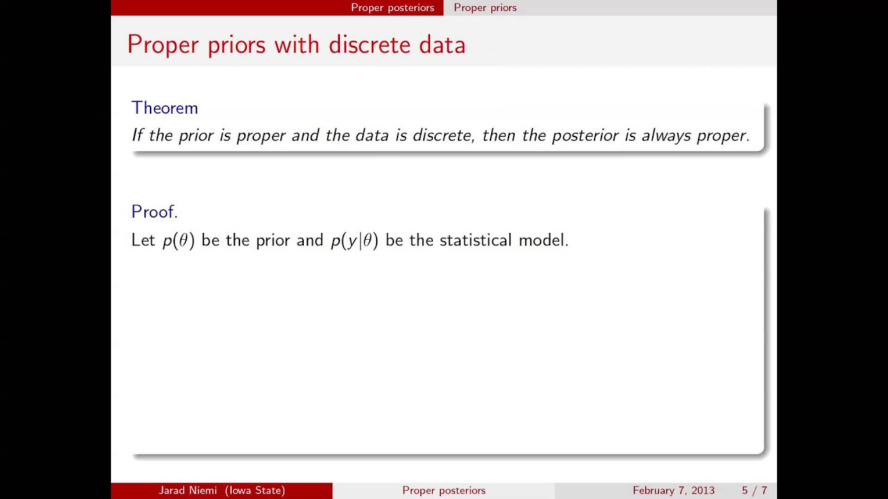 Is the posterior proper in Bayesian inference?