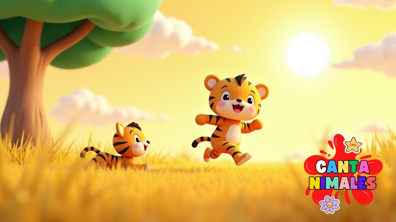 Música Infantil 🐯🎶 | El Tigre Rayitas Sueña en la Montaña ⛰️✨
