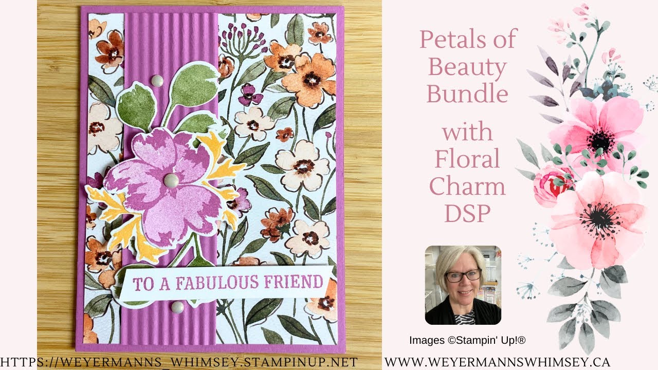 Petals of Beauty Card Idea 3 with Floral Charm DSP Stampin' Up!