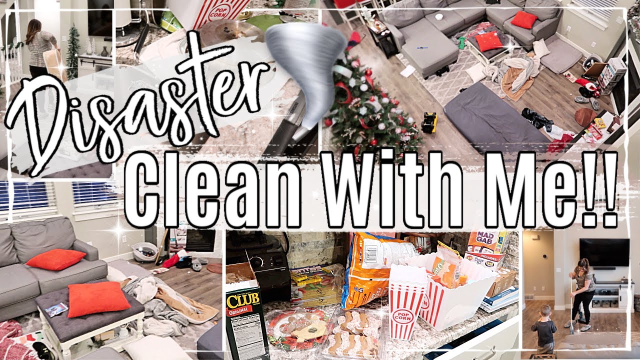 *NEW* COMPLETE DISASTER CLEAN WITH ME & UN-DECORATE :: MESSY HOUSE SPEED CLEANING MOTIVATION