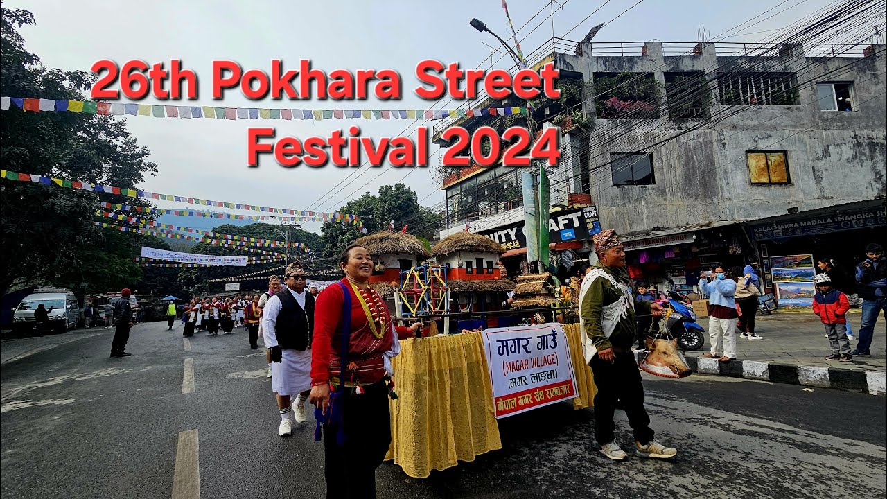26th Pokhara Streets Festival Opening ceremony 2024. Nepali's all cultural show place Lakeside.