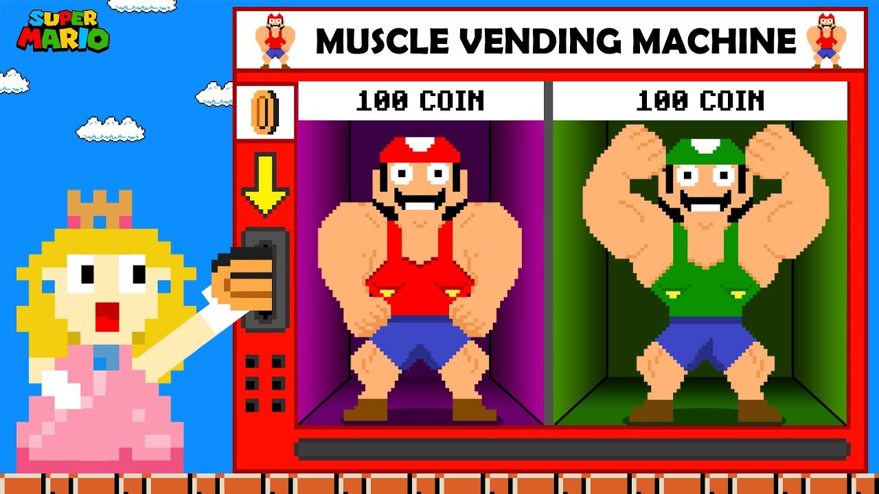 JS Level: Princess Peach Choose ideal Mario and Luigi from the Vending Machine!
