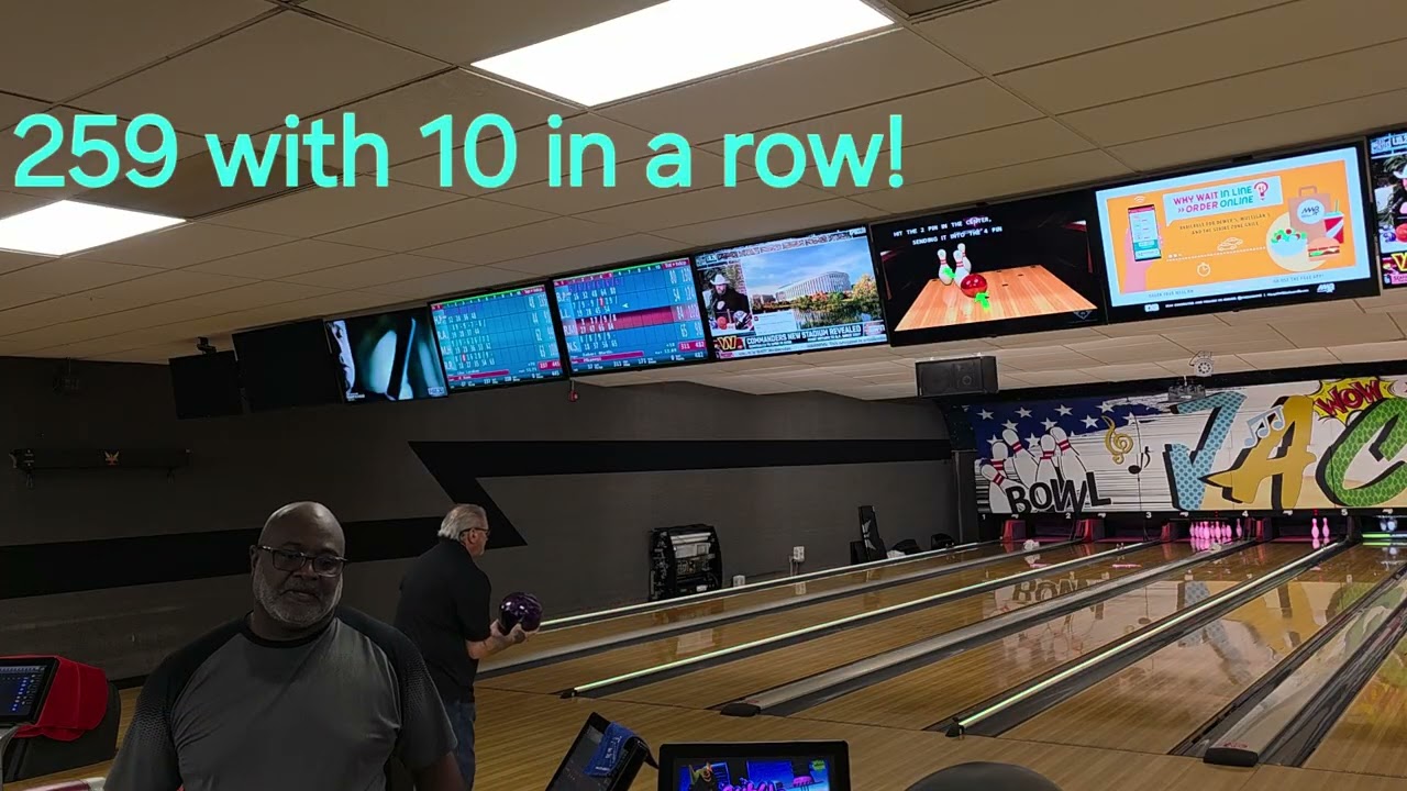 #bowling 259 with 10 #strikes in a row with the #arctic vibe
