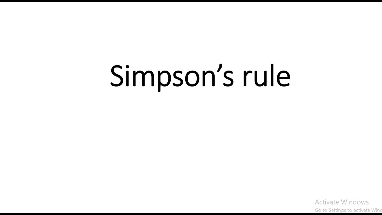 Simpson’s rule  -  sinhala