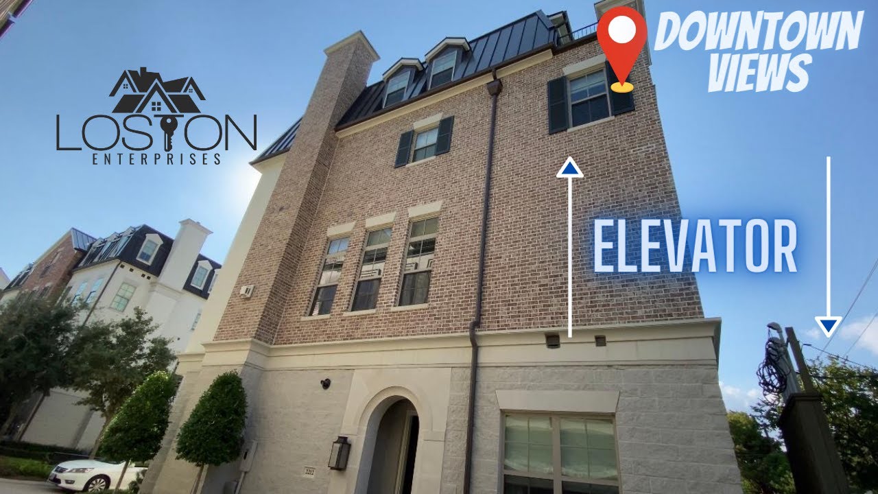 4-Story Townhome Tour ∙ In-Home Elevator ∙ Balcony w/Downtown Views ∙ Houston Living