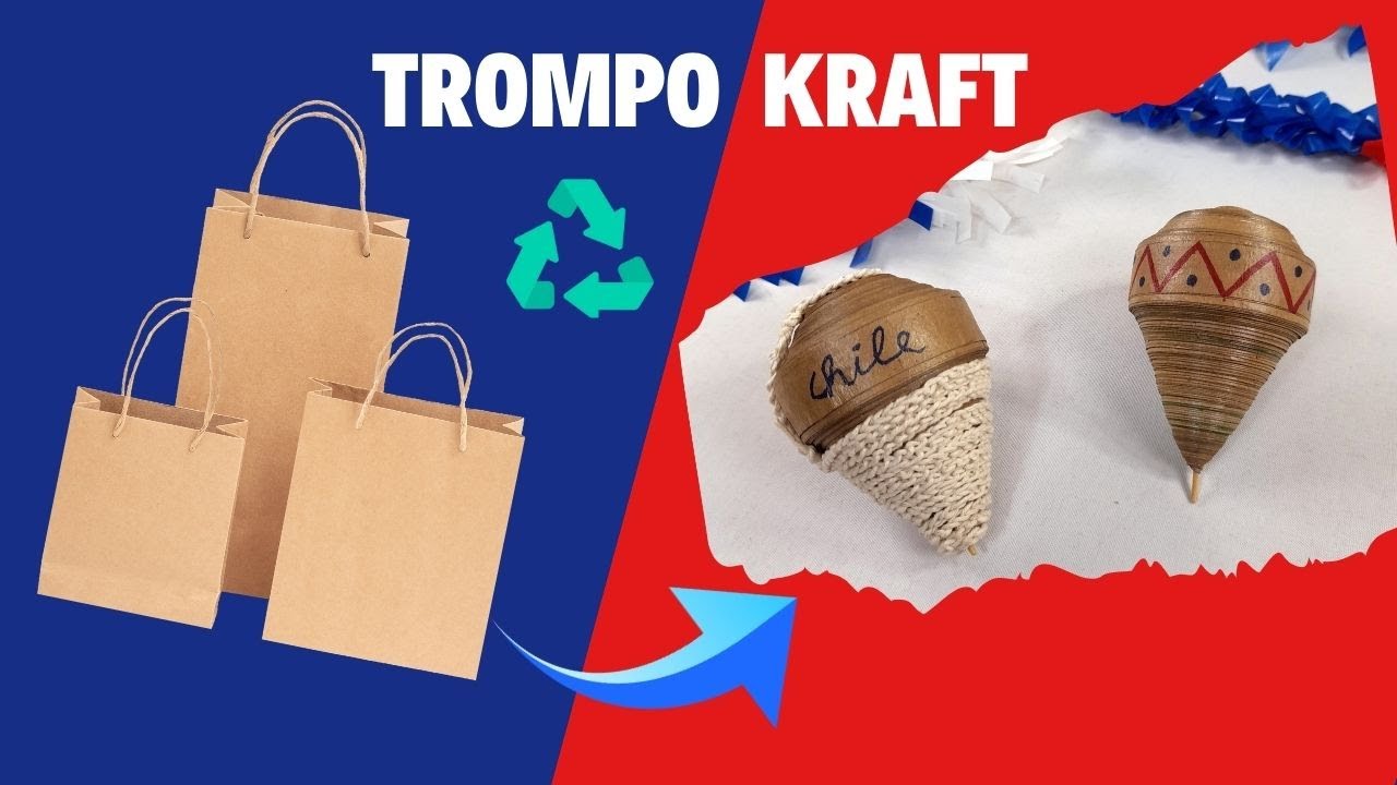 COMO HACER TROMPO CON PAPEL RECICLADO Juego Típico Chileno Trompo Madera #fiestaspatrias