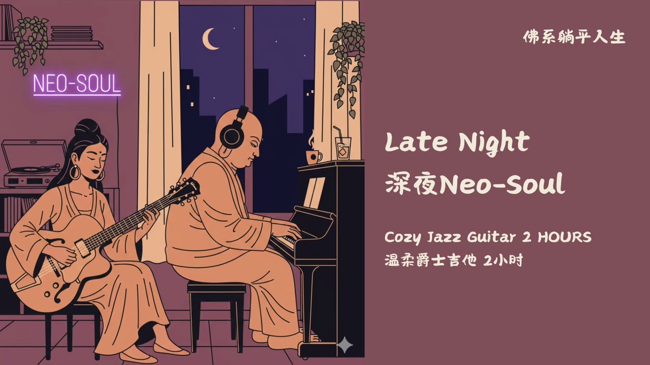 般若波羅蜜多心經 × 深夜療癒 Neo-Soul 🌙｜溫柔爵士吉他 × 暖色鋼琴｜陪你讀書・工作・冥想靜心｜Late Night Cozy Jazz 1H 放鬆合輯