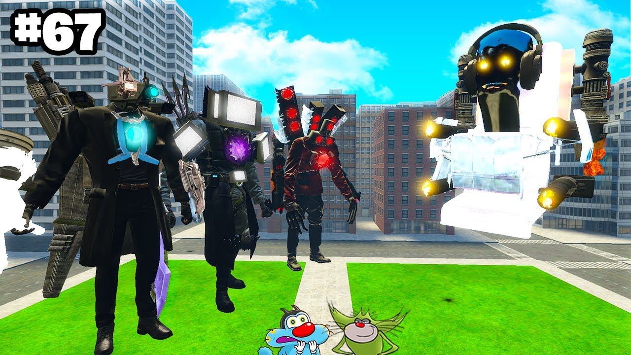 Cameraman Titan vs Mecha Cameraman Titan Skibidi Toilet Team Battle Between Oggy And Jack Team