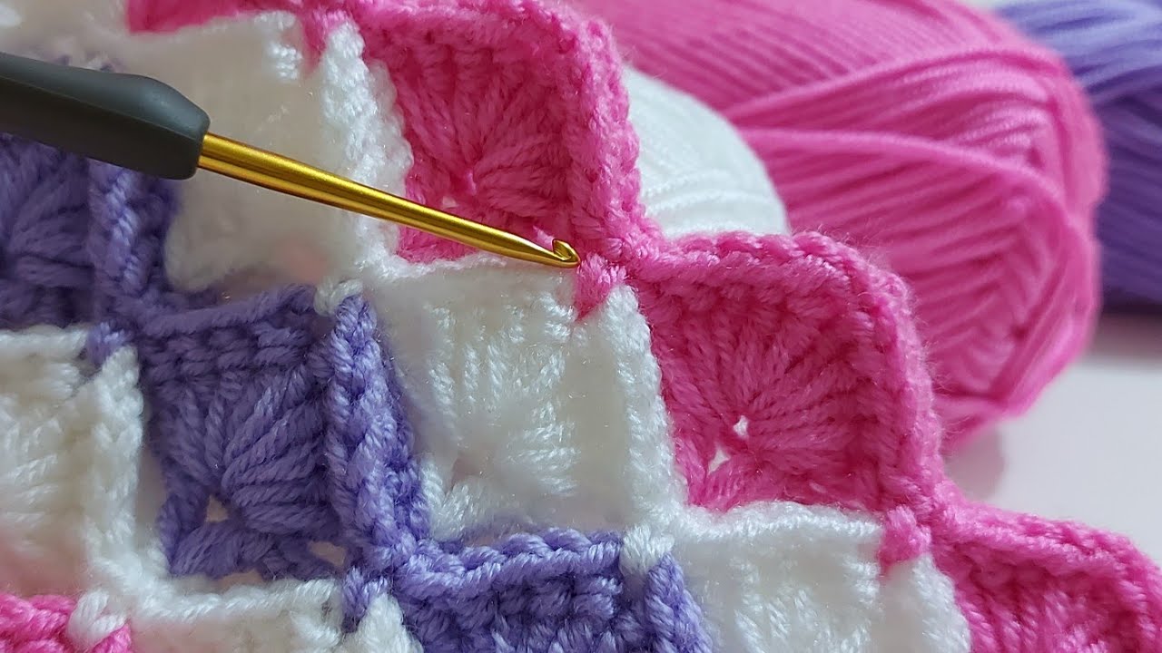 Выкройка детского одеяла Super Easy Crochet для начинающих / пошаговое одеяло / одеяло DIY