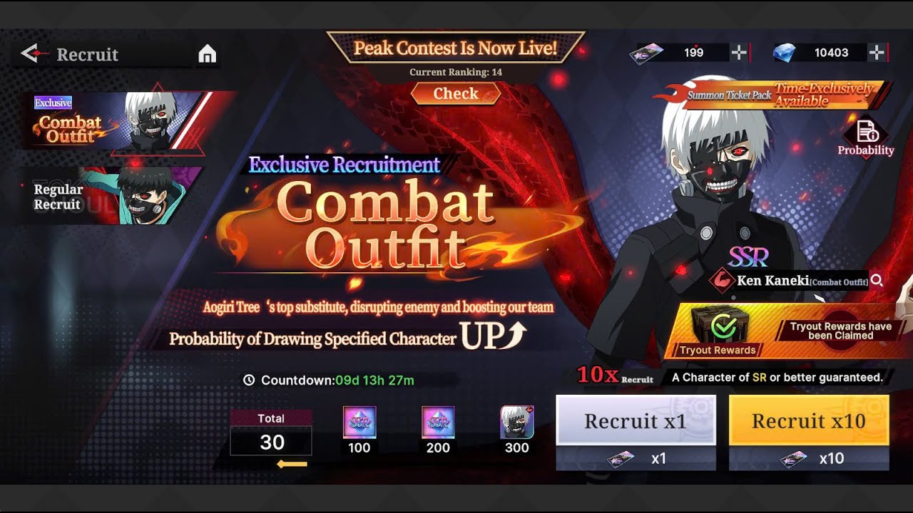 Review Ken Kaneki (Combat Outfit) - Game Tokyo Ghoul: Break The Chains
