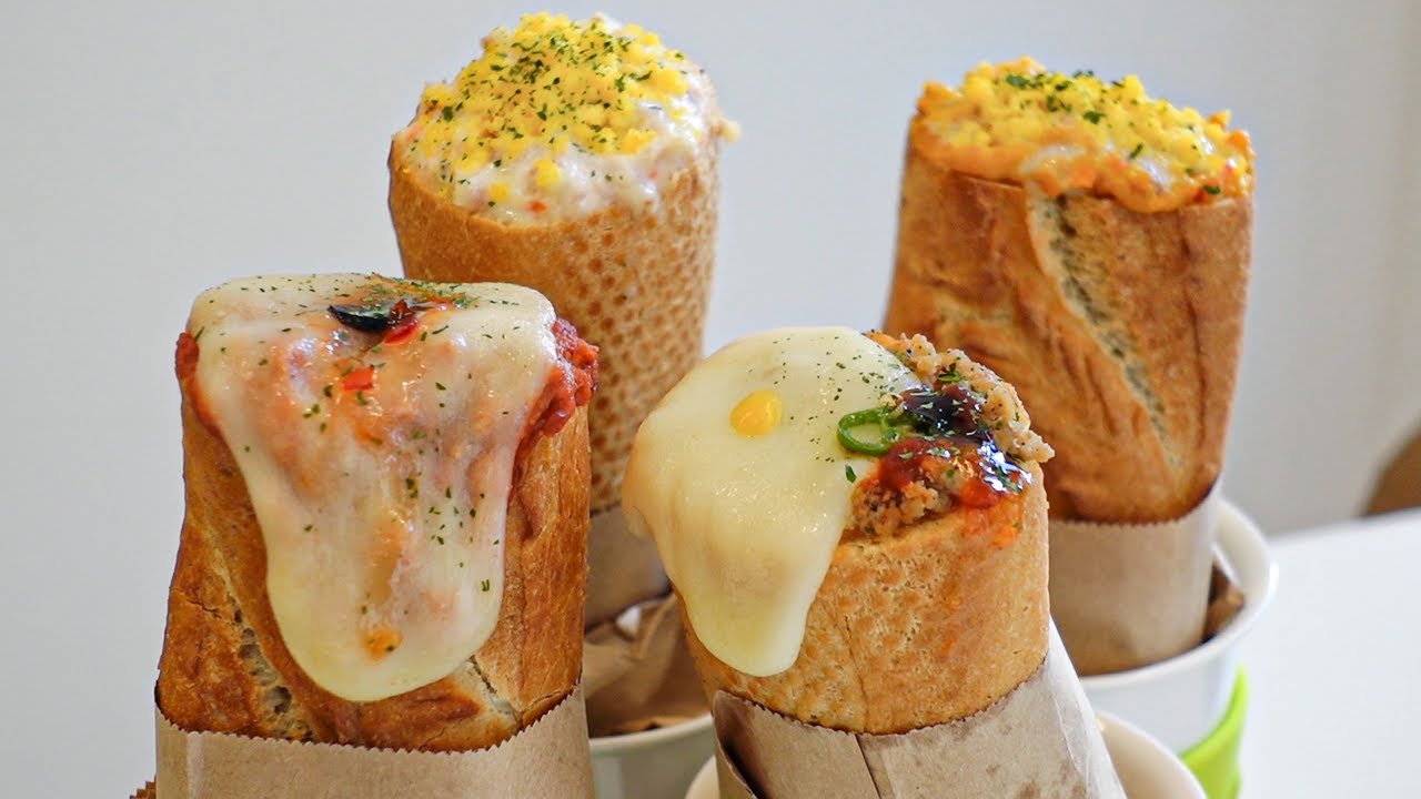 Пицца Багет Бургер - Корейская уличная кулинария ASMR