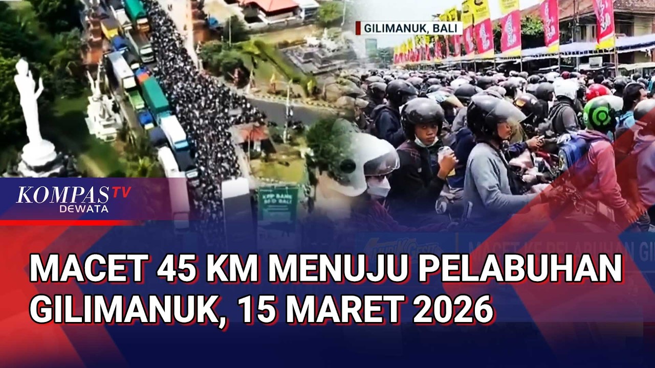Macet Parah! Antrean Kendaraan Pemudik ke Pelabuhan Gilimanuk Capai 45 KM (15/3/2026)