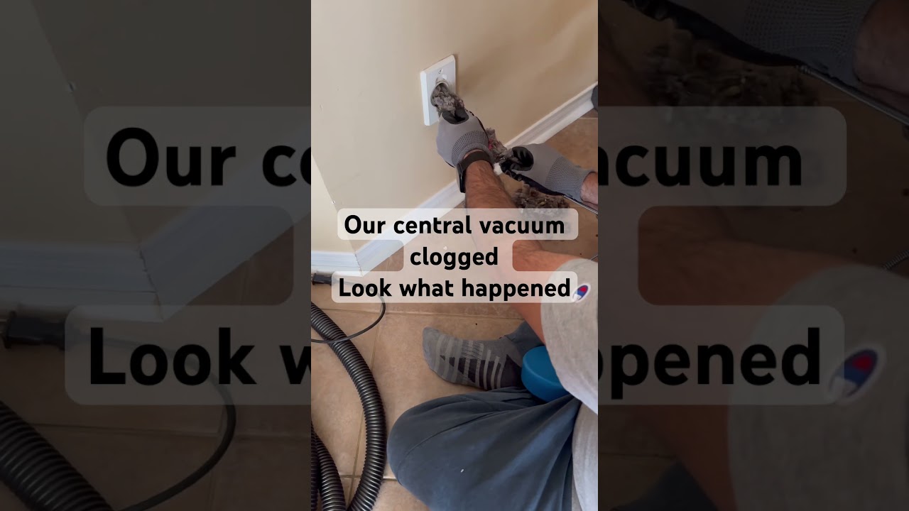 Central vacuum not working properly,it was clogged. Look what we  found #canada #brampton