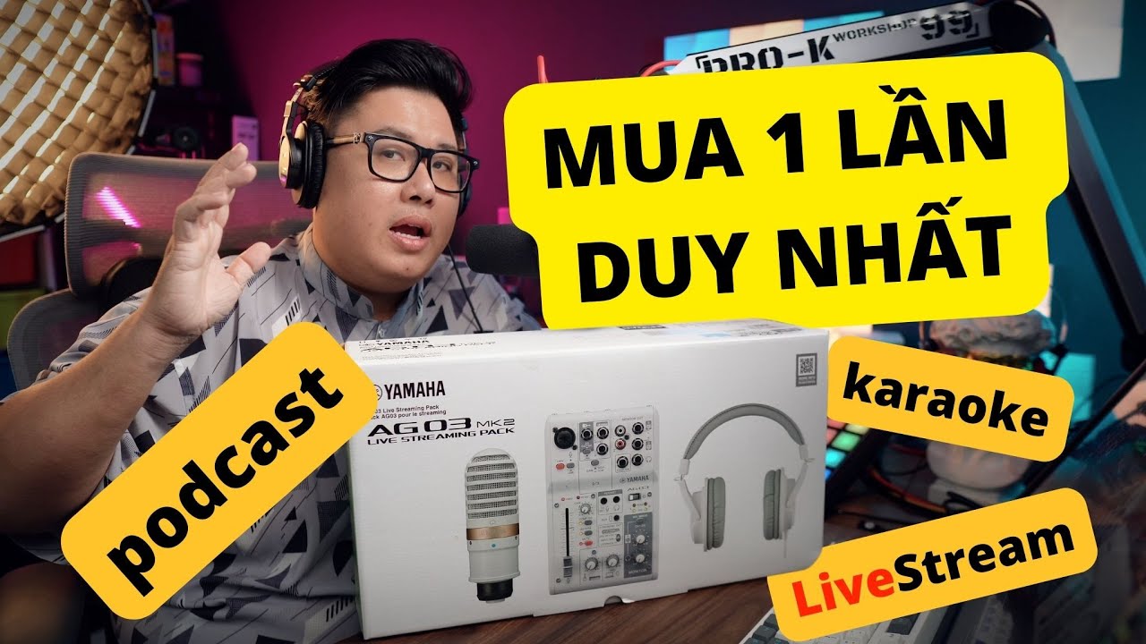 COMBO YAMAHA AG03 🚨 mic YCM 01 🚨 tai nghe MT1 làm mọi thứ từ podcast đến karaoke