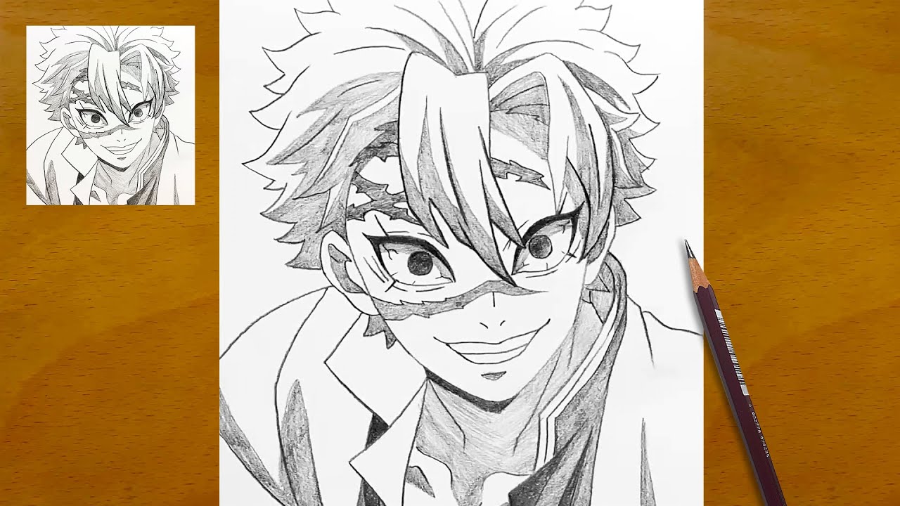 How to Draw Sanemi Shinazugawa from Demon Slayer || Easy Anime Drawing || Step by Step Sketch