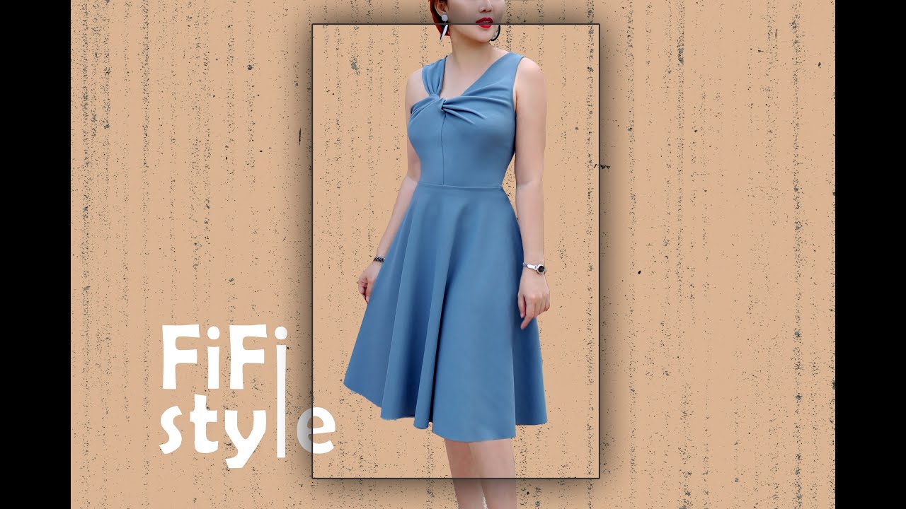 FiFi Style : Draping Áo Lệch Vai-Chân Váy 180