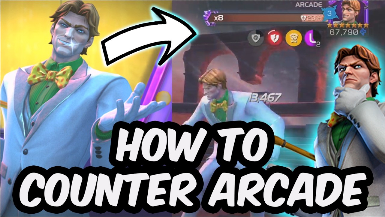 How To Counter Arcade - Alliance Coliseum Fight Guide + 8 Bar Runs - Marvel Contest of Champions