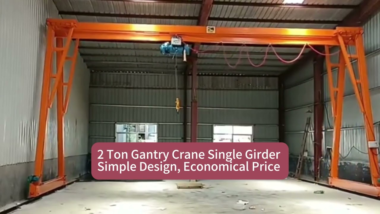 Single Girder 2 Ton Gantry Crane , Simple Gantry Crane Design, Economical Price, Small Indoor Crane